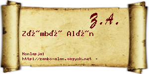 Zámbó Alán névjegykártya