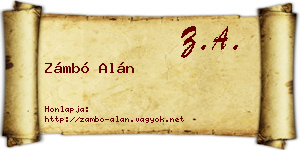 Zámbó Alán névjegykártya